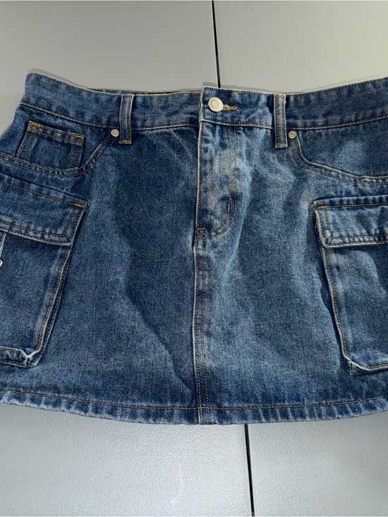 Fashion Nova Dresses & Skirts - Fashion Nova Blue Denim Mini Skirt with Cargo Pockets